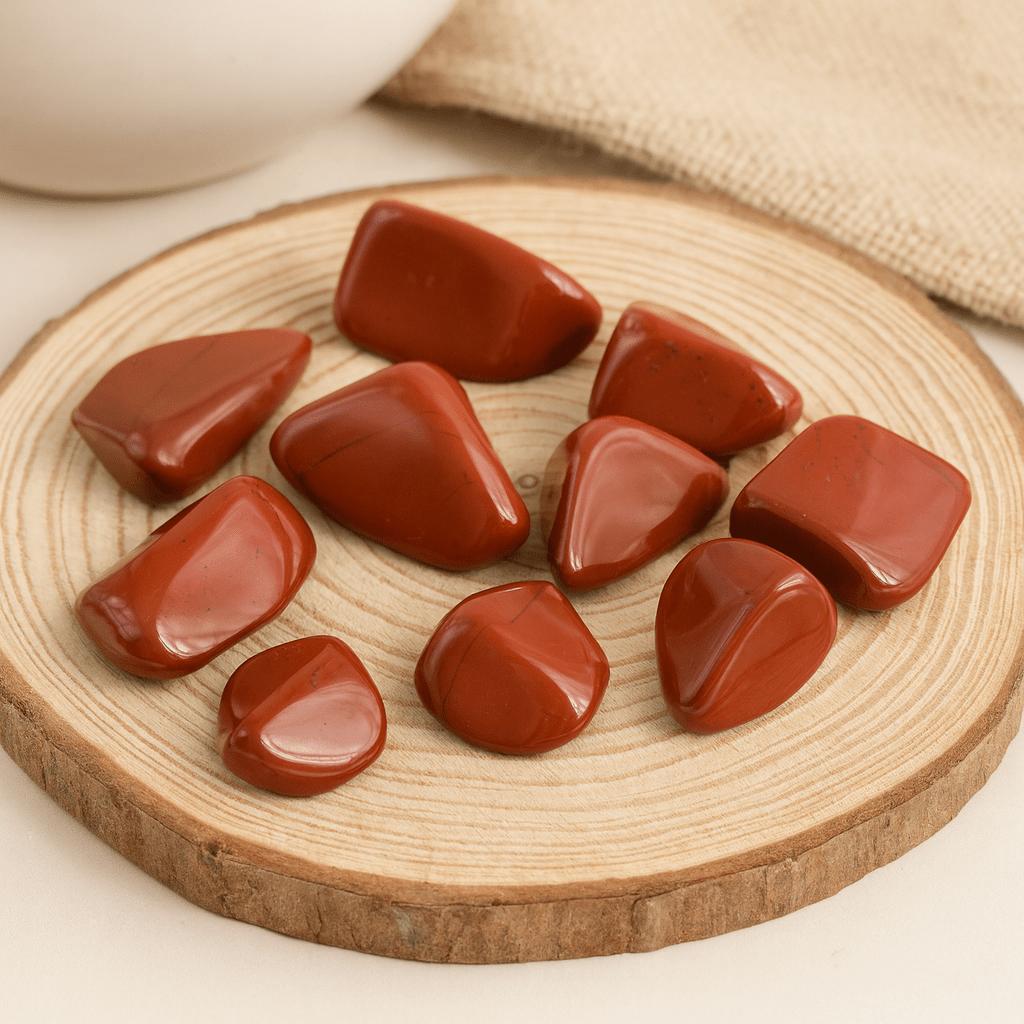 Red Jasper Tumbled Stones, 24 Pieces