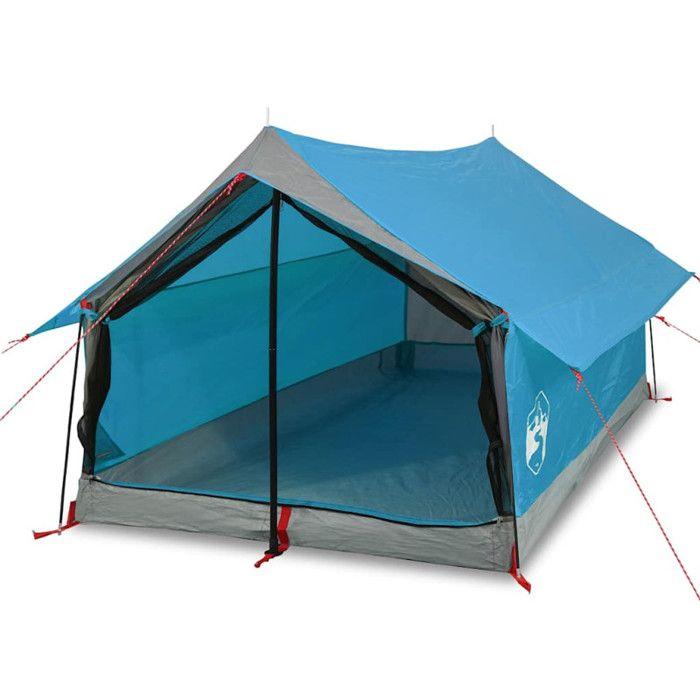VidaXL Tente de camping 2 personnes bleu 193x122x96 cm taffetas 185T 94360