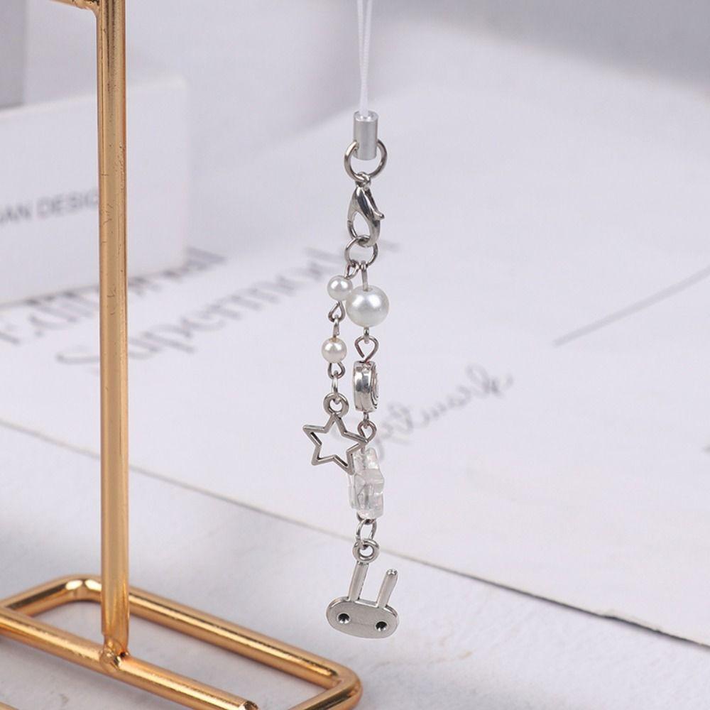 Подвесная веревка Y2k цепочка для сотового телефона милая девушка бисерный брелок кибер кролик телефон брелок сумка брелок