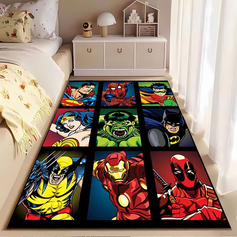 Superhero Comic Style Carpet suitable as a non-slip mat for the living room or bedroom sofa