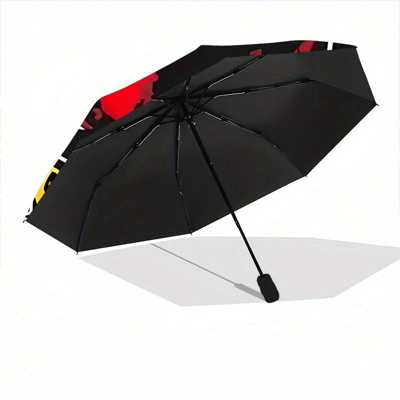 1pc Guns N' Roses Automatic Umbrella Durable Iron Frame & Plastic Handle, Gift for Men & Women, Sturdy Construction, Playful Design yy250826130