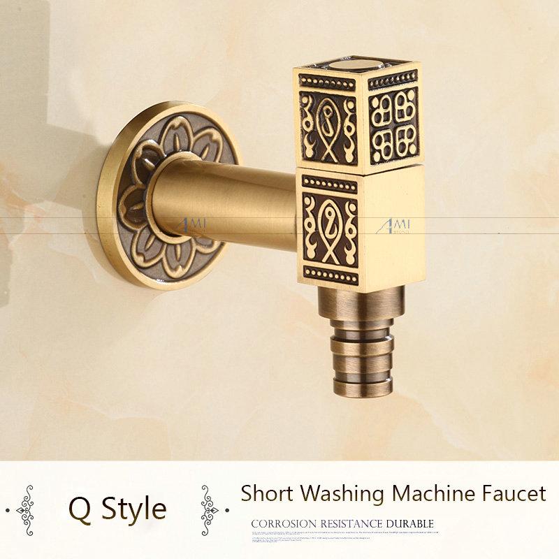 Антикварный латунный кран с резным драконом, кран для садового крана, кран для стиральной машины, уличный кран, одинарный холодный кран 1016