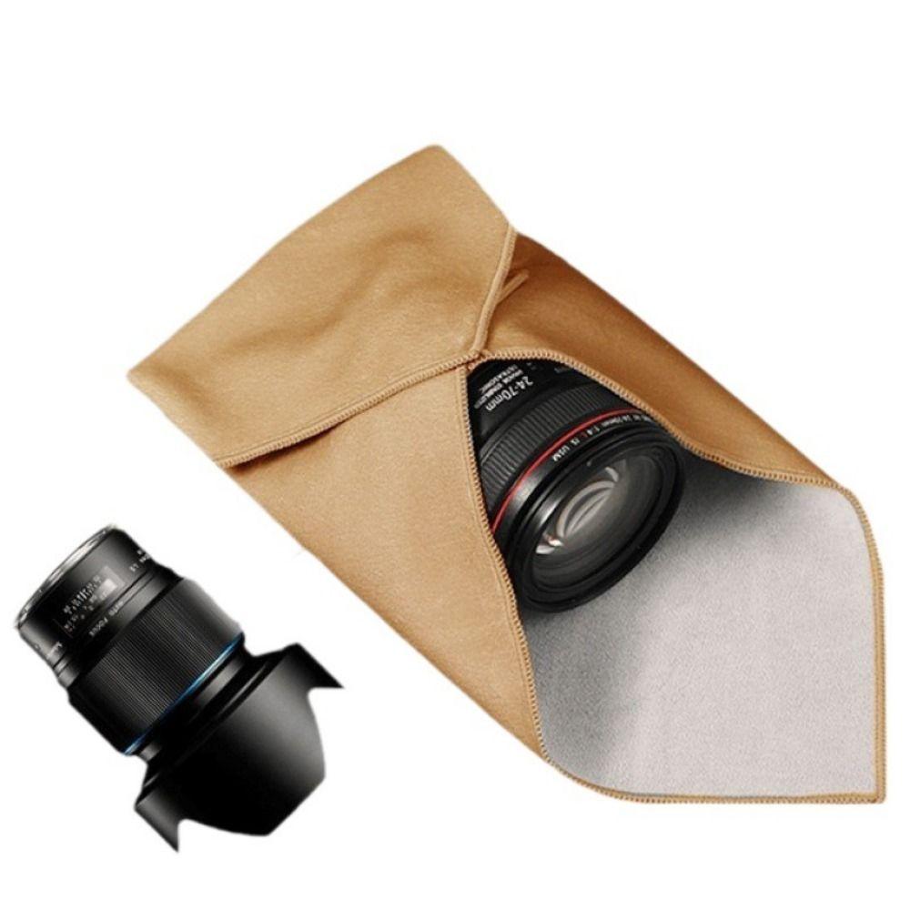 Folding Cloth Self-adhesive Camera Storage Bag Plush Foldable Camera Bag Cover  Camera Lens