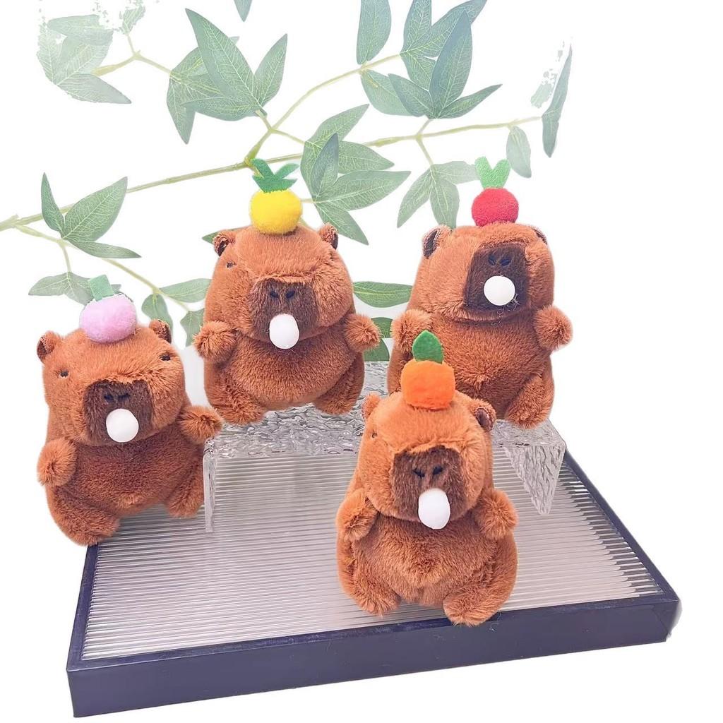 Blow Capybara Bubble Keychain Top Persimmon Kids Backpack Hanging Doll Plush