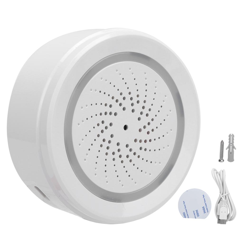 2.4GHz WiFi Temperature Humidity Sensor Detector Sound Light Alarm Smart Siren for Home