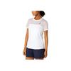 Asics Футболка Court Ss Top, удобная, мягкая, дышащая, с коротким рукавом, женская, цвет белый, розовый 2042A262-108