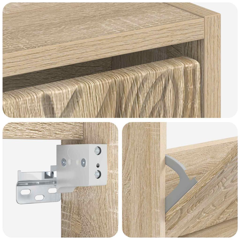 Wall Mounted Shoe Cabinet DELFT 71 x 17 x 86 cm Engineered Wood