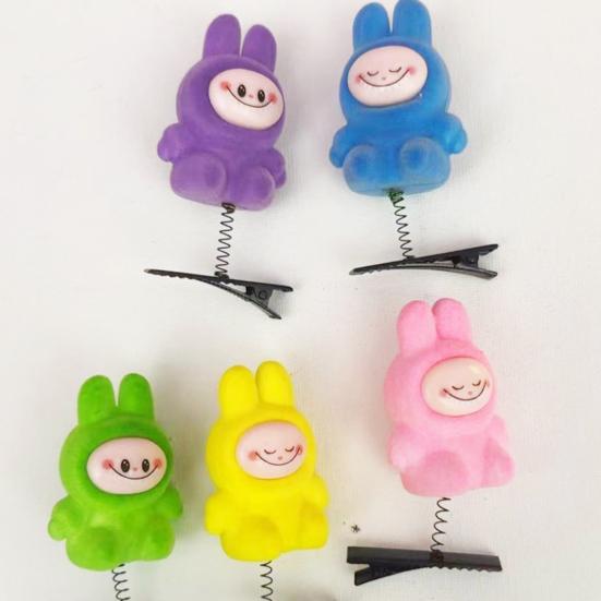 5 шт. заколки для волос мультяшная утка капибара декор флокированный материал пружинный дизайн заколки для волос аксессуары для волос