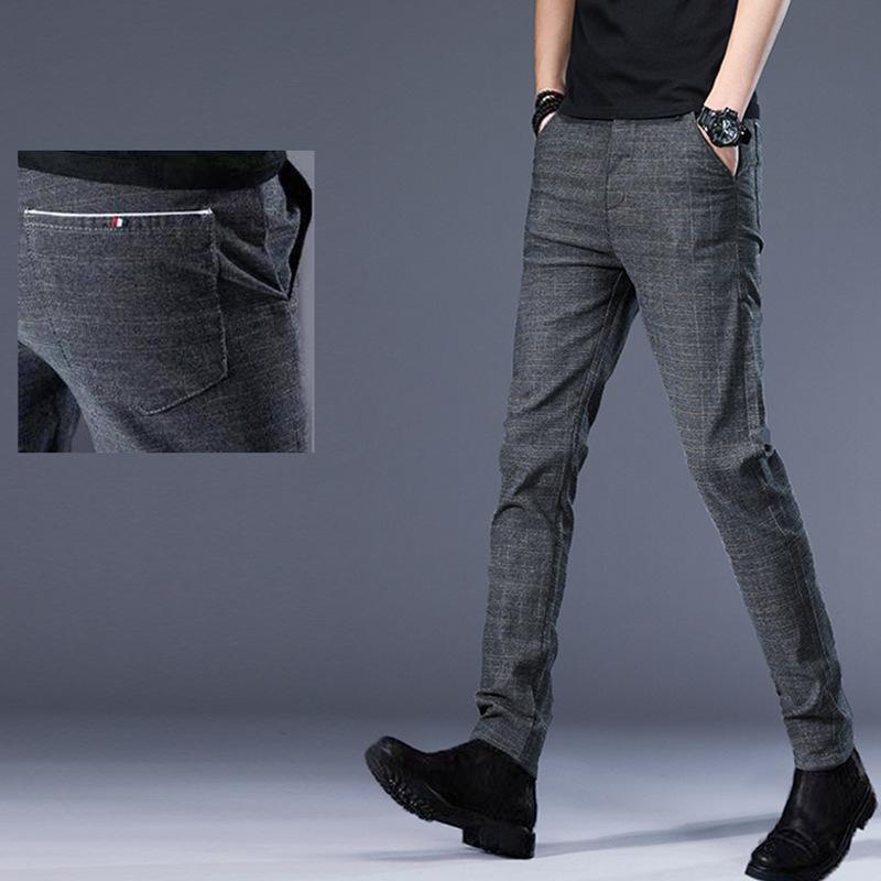 Новые осенние повседневные брюки, мужские корейские версии The Tide of Youth, маленькие прямые хлопковые брюки, мужские узкие мужские брюки
