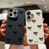 Leather Texture Bowknot Patterned Phone Case for iPhone 16 Pro 15 14 Plus 13 12 Pro Max 11 Shockproof Soft Tpu Slim Matte Case Cover