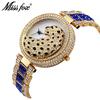 MISSFOX Casual Womens Quartz Watches Fashion Bling Iced Watch For Ladies Crystal Diamond Leopard Wristwatch