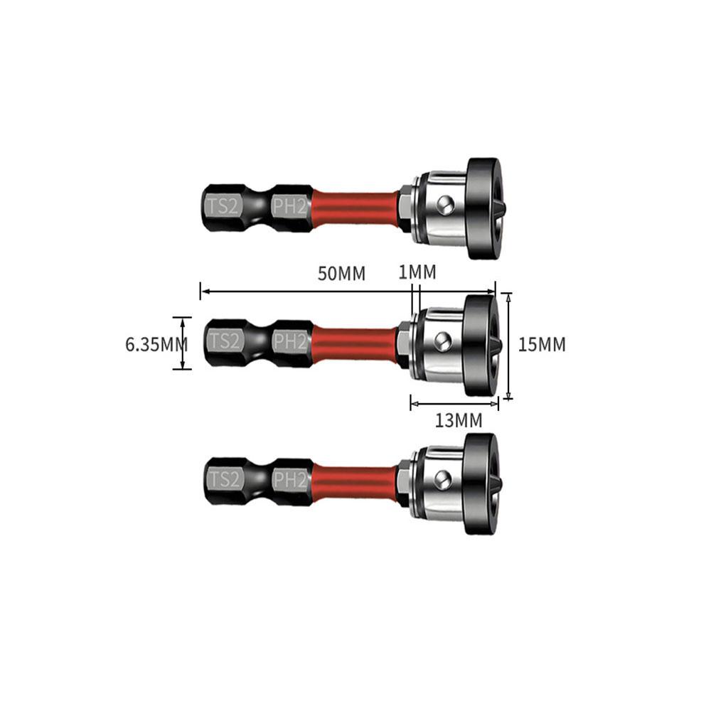 Магнитные позиционирующие биты для отвертки Бита для гипсокартона 50 мм Головка для позиционирования шурупов для гипсокартона Инструменты для сверления