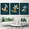 Luxury Golden Plant Leaf Canvas Poster Print Modern Home Abstract Wall Art Painting Living Room Decor Gift