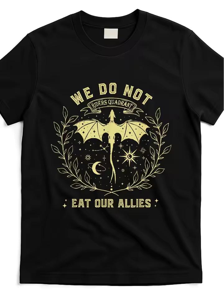 We Do Not Eat Our Allies Dragon Rider 4th Wing Book Bookish T shirt At Black Product Image- Same Style for Men and Women