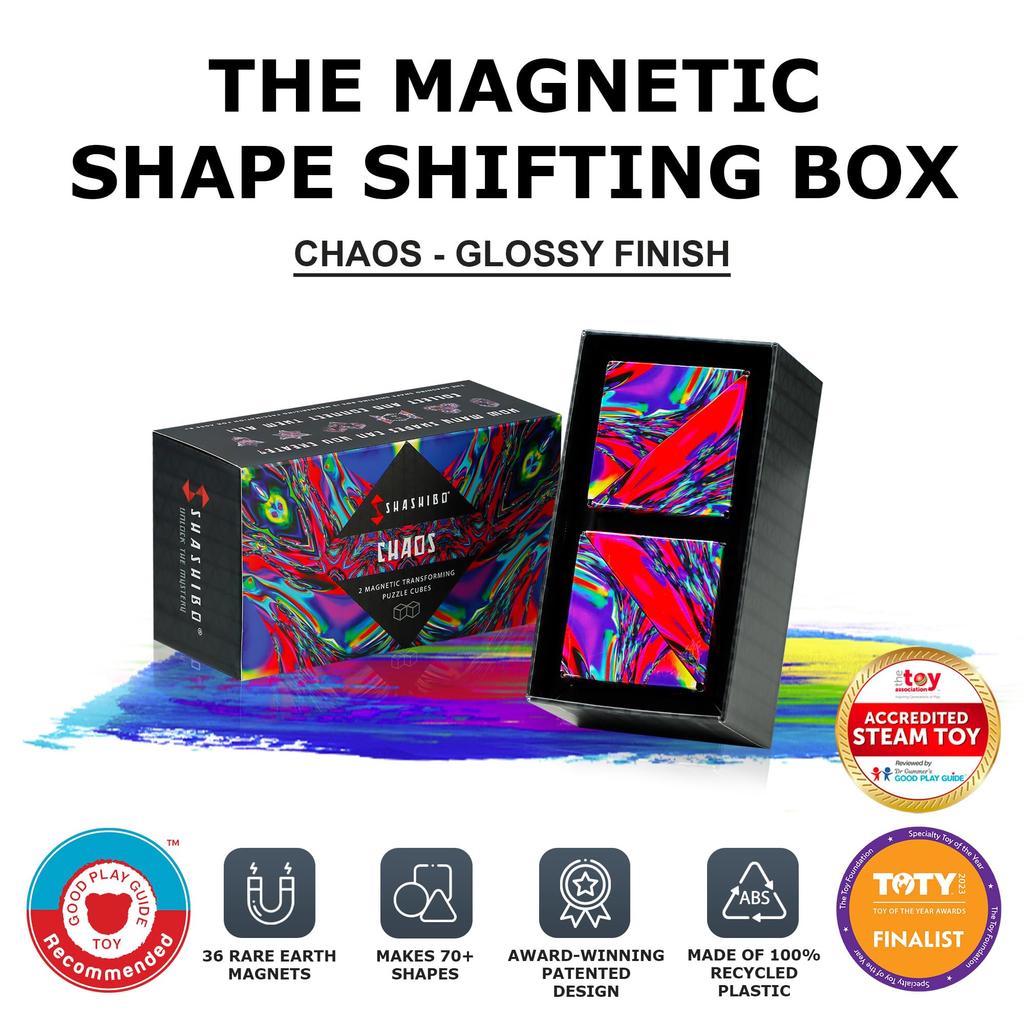 Кубик-фиджет SHASHIBO, 2 в подарочной коробке, отмеченный наградами и запатентованный, включает 36 редкоземельных магнитов, 3D Magic Cube