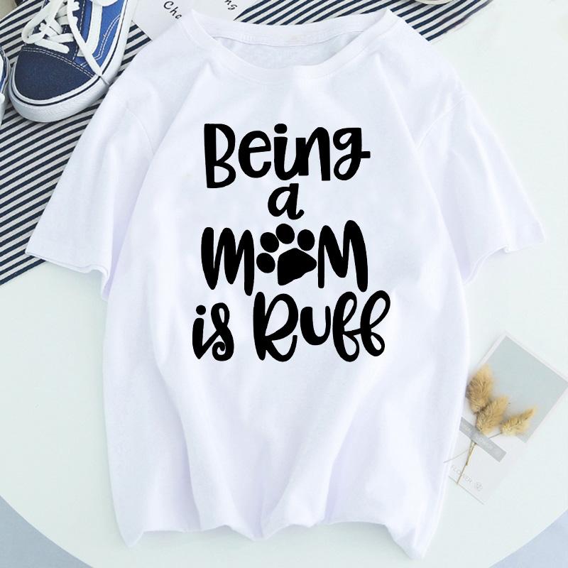 Women Dog Paw Print Short Sleeve Fashion Printed Summer Lady Womens Clothing Tops T-Shirt Shirt Tees Female T Shirt