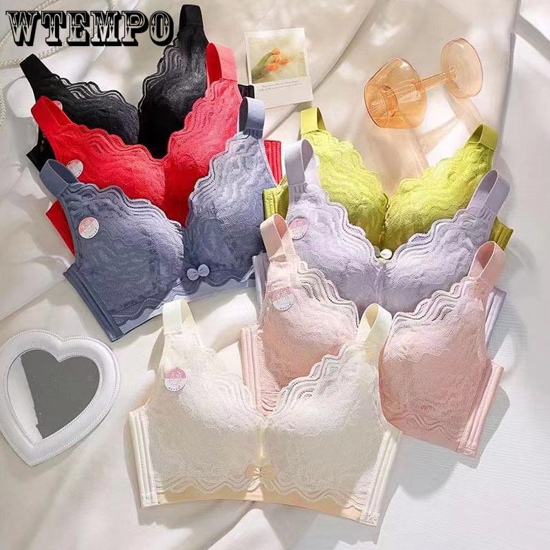 Lace Lingerie Women's Thin Folding Bra Adjustable Secondary Breast Bra Push Up Bra