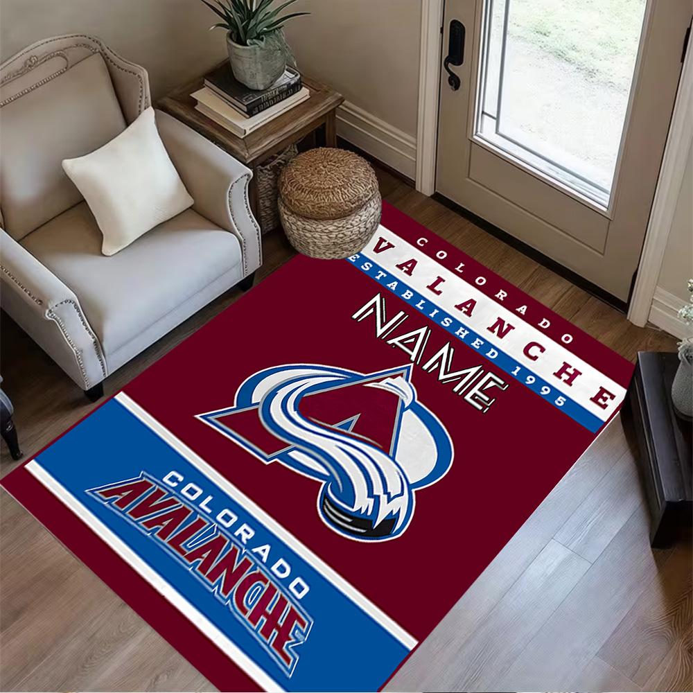 Avalanche Team Logo Customize Your Name Floor Mat Perfect for Bedrooms Hallway Entryway Kitchen Antislip Carpet Anime Office Decor Best for Christmas