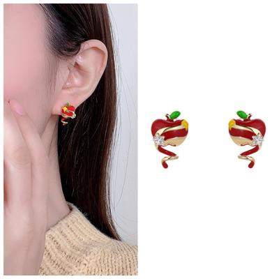 1 пара Премиальные Серьги-гвоздики Apple из серии Flash Party Модные Серьги с Характером