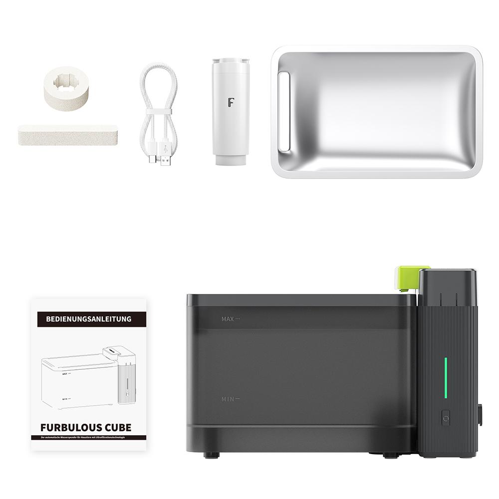 Восстановленная автоматическая поилка для домашних животных Furbulous Cube - Черный