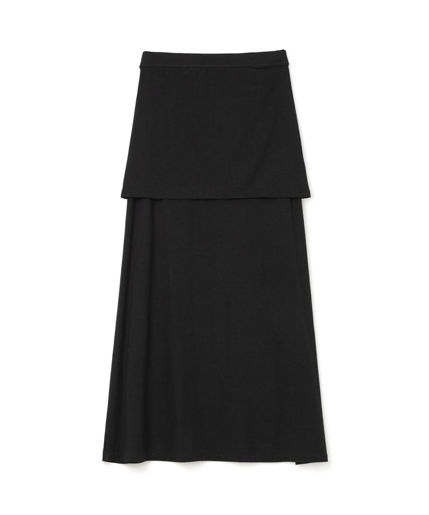 MILLO WOMEN Folding Strap Maxi Skirt [Black]