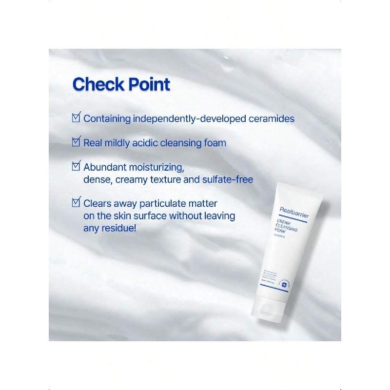 Real Barrier Крем-пенка для умывания 120 мл | Средство для умывания для укрепления кожного барьера | Увлажняющее средство для умывания с аминокислотами без сульфатов | Керамидный корейский гель для умывания