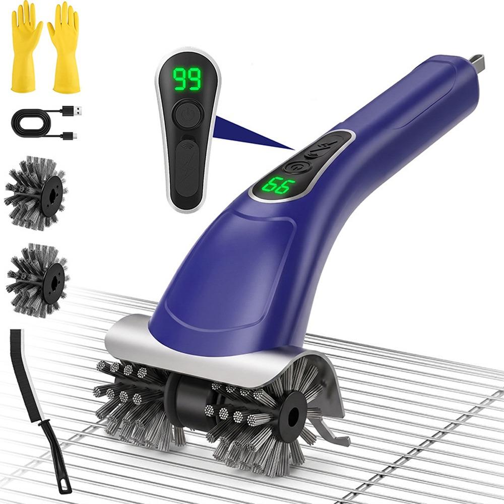 Removable Head Electric Grill Brush 2-Speed Settings Rotating Barbecue Brush  Household