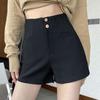 Женские шорты А-силуэта с высокой посадкой, черные, 2024 - Летняя универсальная повседневная мода