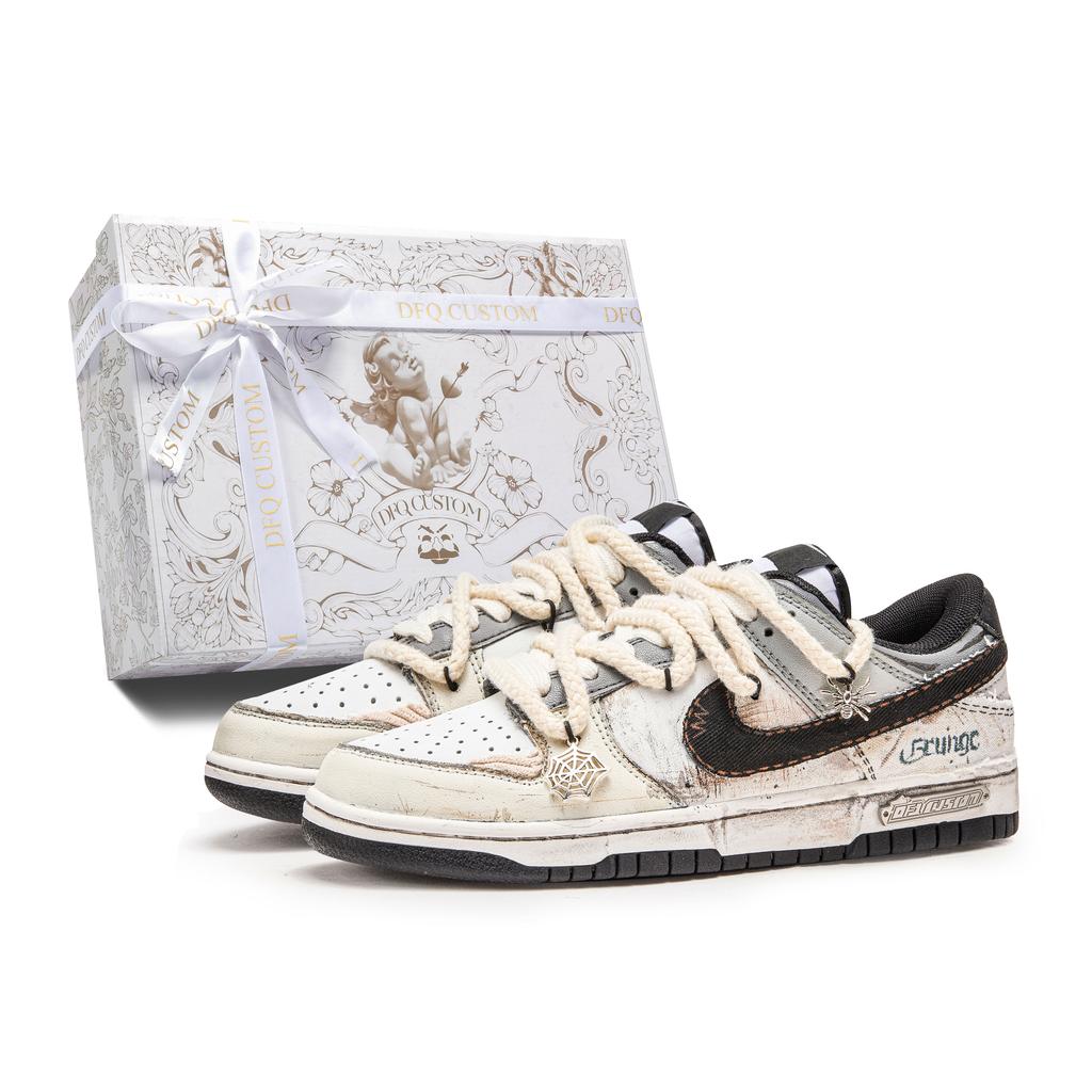 Nike Dunk Da Vinci Кастомная коробка, Rossin Амортизация ключа Быстросохнущие Устойчивые к истиранию Баланс Низкие кеды для скейтбординга DD1391-100(TeamM--BOX)