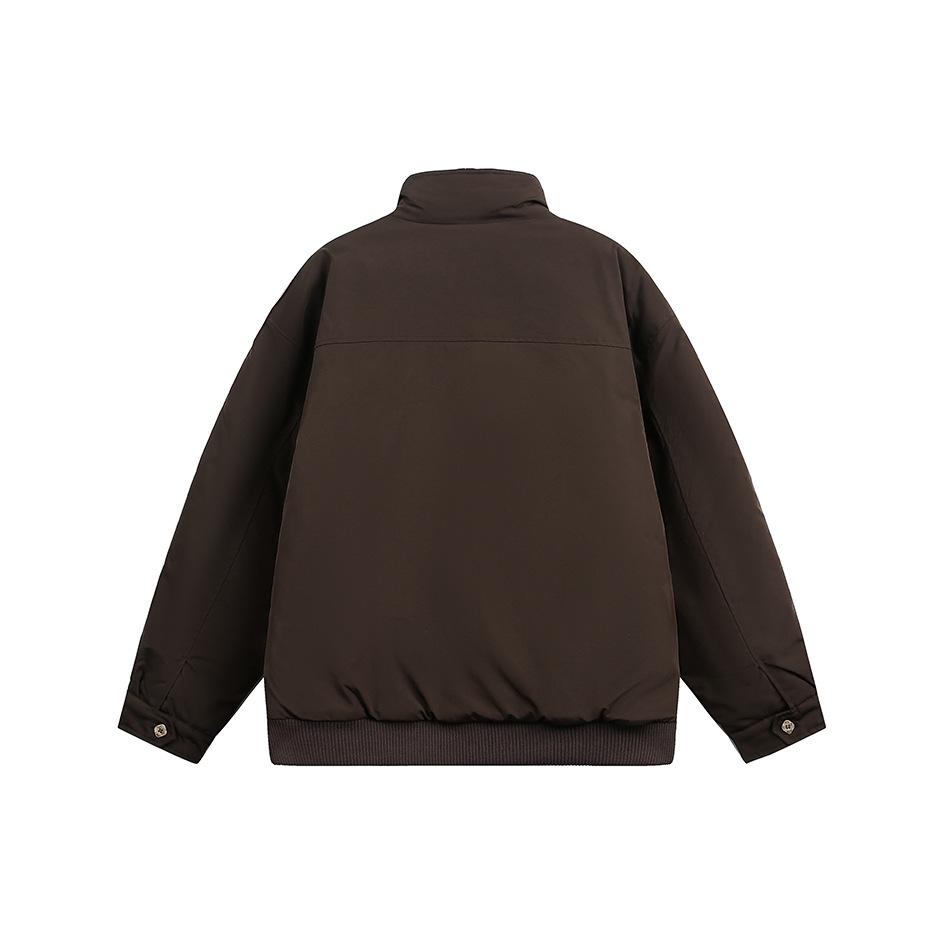 ACE Retro Faux Two-Piece Harrington Jacket: Unisex Loose Cotton Barn-Style Coat HY8555