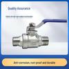 304 Stainless Steel Two-Piece Double Male Thread Ball Valve, Available in 1/2", 3/4", and 1" Sizes