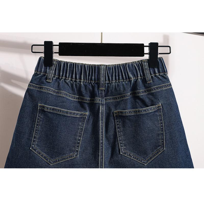 DIMANAF Женские шорты больших размеров Летние свободные джинсовые шорты Базовые брюки гаремы с высокой талией А-силуэта Эластичная талия