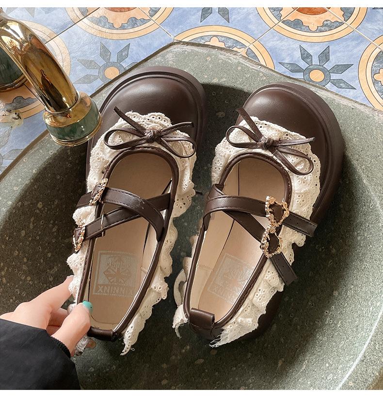 Черный бант, светлый подъем, платформа, маленькие кожаные туфли для женской коллекции весна-осень 2025 года, универсальная юбка, одинарные туфли Мэри Джейн.