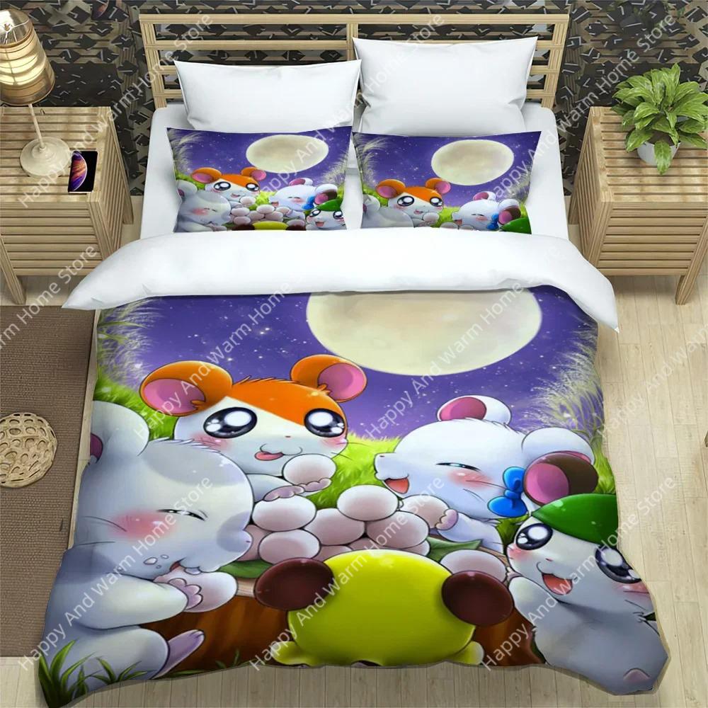3D Печать Картонная Милая Набор Постельного Белья Hamtaro Мягкое Покрывало Наволочки Подарок на День Рождения Дети Удобное Покрывало Постельное Домашний Текстиль