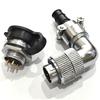 WF28 90° Male-Female Aviation Plug M28 Square Flange Waterproof IP67 Connector