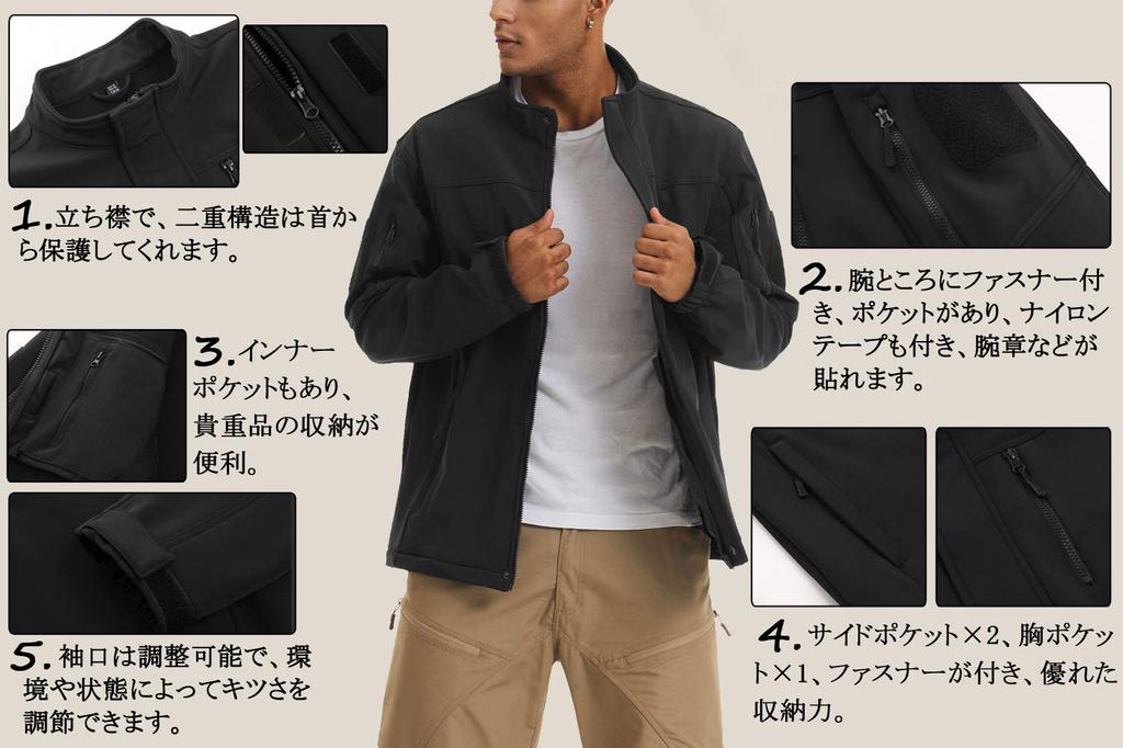 Cold Weather Work Outdoor Survival 2XL [TACVASEN] Men's Outerwear, Wear, Thick, Mountain, Loose, Wear, Warm, Activities, Casual, Stylish, Game, Black,