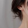 Minimalist Heart Long Tassel Earrings Gold Silver Color Small Love Ear Line Piercing Earrings Korean Long Chain Earrings Women AVE