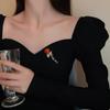 Элегантная красная роза с цирконами, Брошь, Эмблема для свадебной вечеринки, Изысканные цветочные ювелирные аксессуары