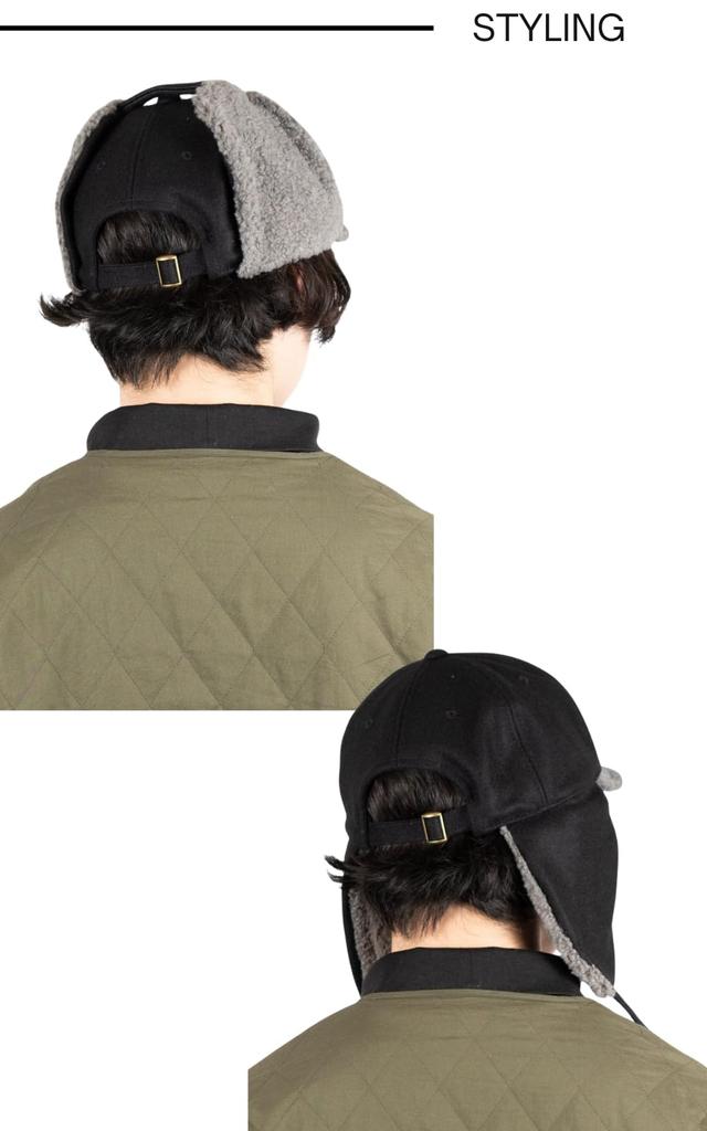 Melton Boa B Umpire Flap Cap Flight Cap Pilot Earmuffs Fluffy Boa Wool Ear Covers Hat Warm Windproof Unisex [Fabulous] Ear-Proof Autumn/Winter