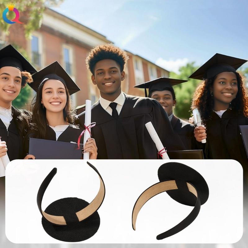 Secure Graduation Hat Headbands For Class Of 2025 Practical Anti Slip Design Plastic Hariband With Adhesive Insert