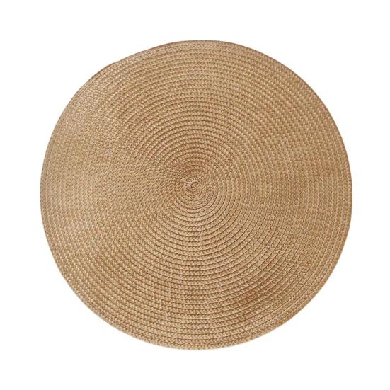 Round Woven PP Placemats Heat Resistant & Oil Proof Simple Solid Color Table Mats for Dining Kitchen Table Modern Home