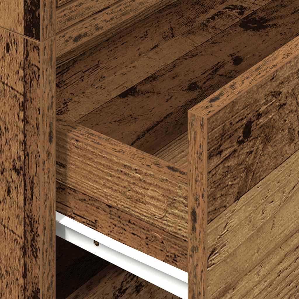 2 Drawer Cabinets (2 pcs) Rustic Wood Look 60 x 31 x 40 cm