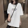 [Rear Bag Collar] Cotton Short-sleeved T-shirt Women's Medium and Long Large Size Loose 2025 New Summer