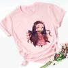 Nezuko Kamado Kimetsu No Yaiba Print Pink Kid Футболки для детей, милые детские Harajuku Kawaii Одежда для мальчиков и девочек, топы в подарок, Прямая поставка