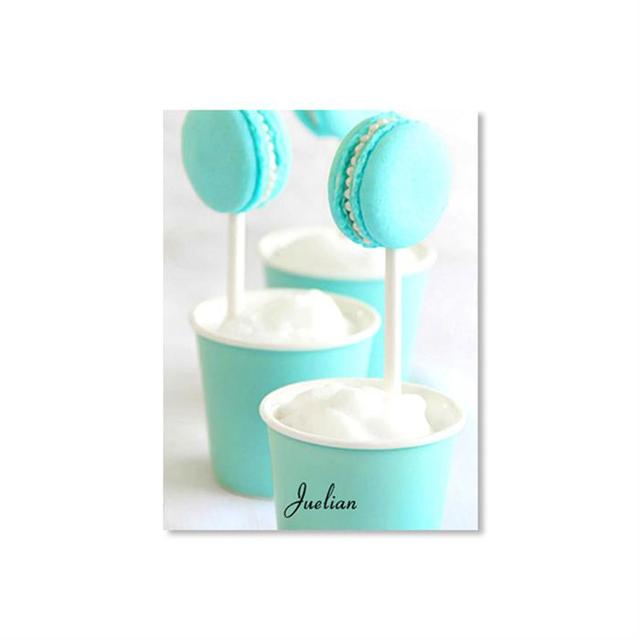 Nordic Green Mint Macaron Poster Modern Kitchen Decoration Canvas Art Dessert Food Painting Wall Art Print Picture