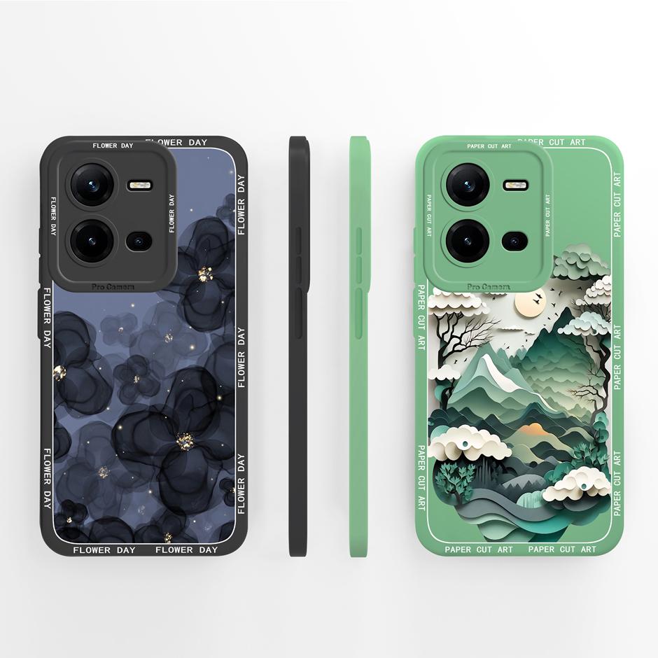 For Vivo V25 V25E 4G 5G Case Cute Advanced Sense Flowers Silicone Soft Shell For VivoV25 5G VivoV25E 4G Prevalent Fundas Bumper