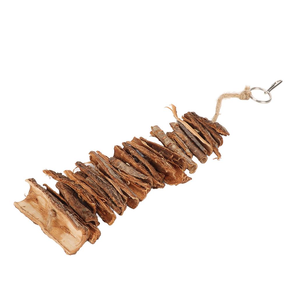 Bird Bark Chew Toys Natural Bite Resistant Relieve Boredom Hanging Chewing Toys for Parrots