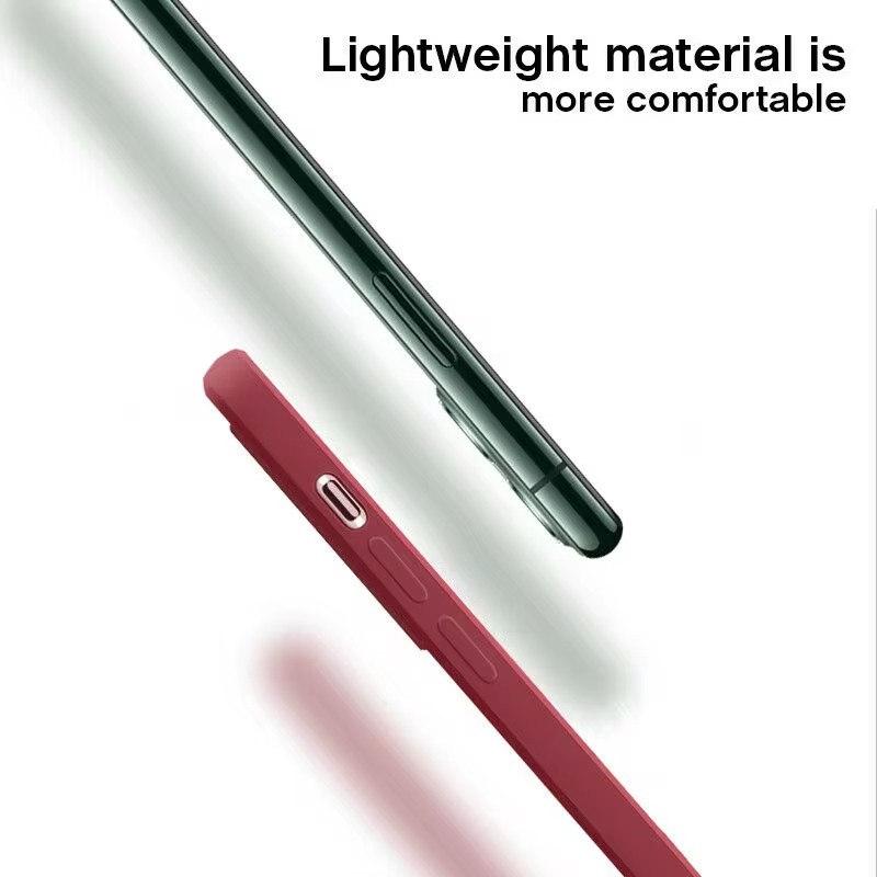 Square Liquid Silicone Phone Case For iPhone 12 13 14 15 11 Pro Max Mini XS X XR 6S 7 8 Plus SE Thin Soft Cover Candy Fundas