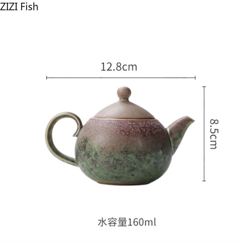 Керамический чайник в японском стиле с ржавой глазурью, креативный офисный чайник из грубой керамики для пуэра, чайная церемония, чайный сервиз для кунг-фу, аксессуары