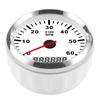 Tachometer Gauge 6000RAM Red Backlight LCD Display 85mm Waterproof 12 24V for Car Boat YachtWhite Dial Silver Frame